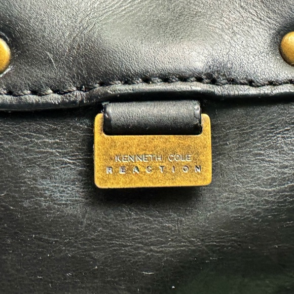 Kenneth Cole Reaction Black Nappa Leather Tote - Picture 15 of 16